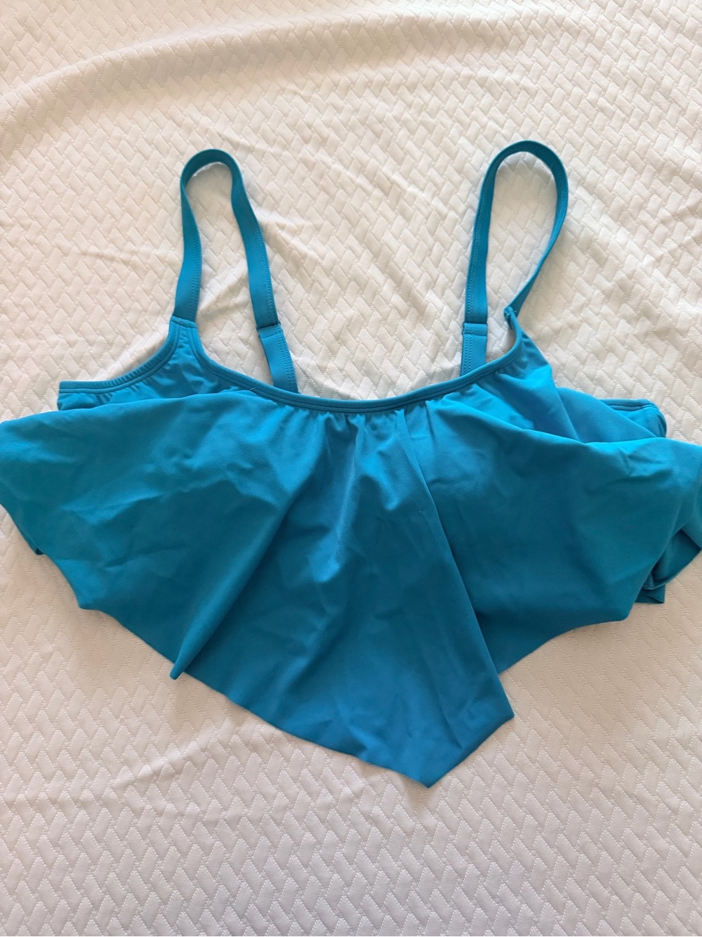 torrid Blue Flounce Bandeau Swim Top with Straps